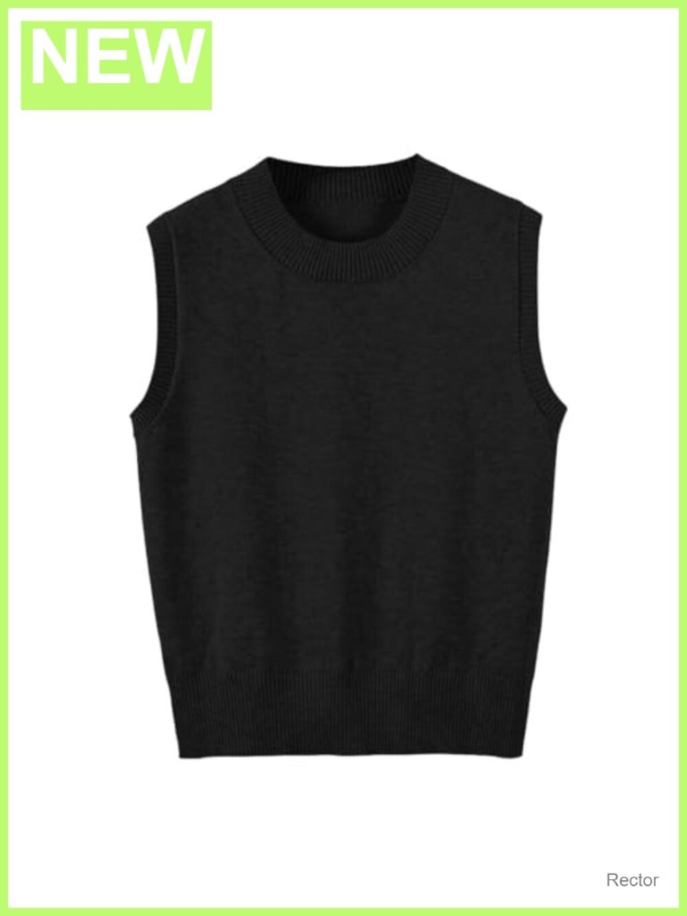 Women's Ribbed Knit Sweater Vest Crew Neck Sleeveless Pullover Lightweight Tank